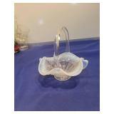 Opalescent Glass Basket with Handle