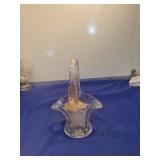 Cut Crystal Glass Candle Holder with Star Pattern Base