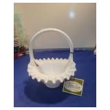 Fenton White Milk Glass Basket