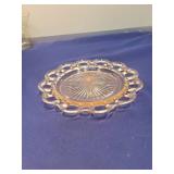 Clear Glass Lace Edge Dessert Plate