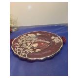 Ruby Glass  40th Anniversary Plates with Floral Design