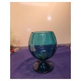 Blue Glass Brandy Snifter