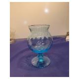 Blue Crystal Pineapple Pattern Brandy Snifter