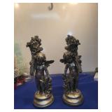 Bronze Cherub Figurines - Set of 2