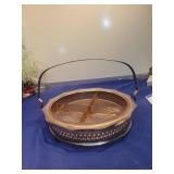 Glass Serving Dishes with Metal Holders