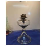 Banner Glass Oil Lamp with Hourglass Base