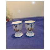 Dutch Hand-Painted Egg Cups - Set of 2
