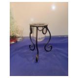 Decorative Metal Candle Stand with Glass Insert