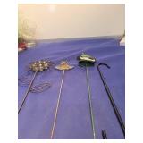 Metal Garden Flower Stakes Set