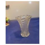 Clear Glass Hobnail Pattern Bud Vase