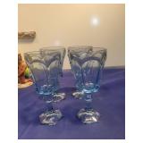 Blue Glass Stemware Set - 4 Pieces