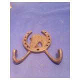 Cast Iron Horse Head and Horseshoe Wall Hooks