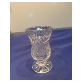 Etched Glass Vase with Floral Design