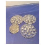 Clear Glass Flower Frogs - Set of 4