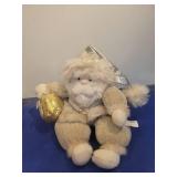 Anglclaus White Plush Santa with Silver Hat