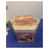 Traditional Winter Scene Christmas Ornament Set with Box