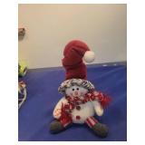 Plush Snowman with Red Hat and Scarf
