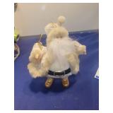 White and Gold Santa Claus Christmas Ornament