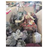 Holiday Wreath with Gold Ribbon and Frosted Accents