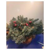 Decorated Christmas Pine Wreath needs batteries