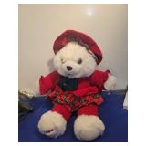 Holiday Plush Bear in Plaid Dress