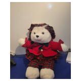 Holiday Plaid Polar Bear Plush