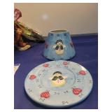 Snowman Candle Holder and Plate Set