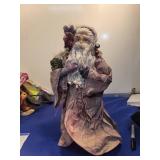 Decorative Santa Claus Figure in Purple Robe