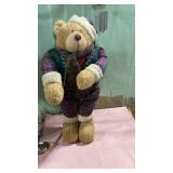 22 inch Winter Plaid Teddy Bear with Nightcap