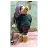 22 inch Winter Plaid Teddy Bear with Nightcap
