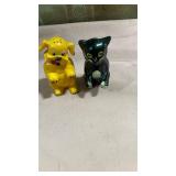 1950s Dog and Cat Salt and Pepper Shakers plastic