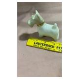 White Glass Scottie Dog Figurine with Gold Collar