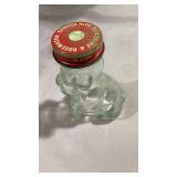 Glass dog Jar with Red Metal Lid