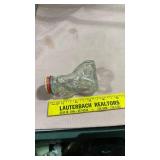 Glass dog Jar with Red Metal Lid