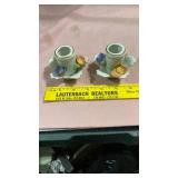 Herend Porcelain Floral Candlesticks