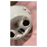 White Ceramic Bird Figurine with Lace Detail