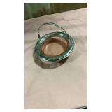 Decorative Glass Basket with Metal Frame