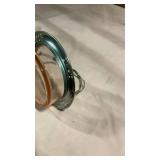 Decorative Glass Basket with Metal Frame