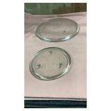 Glass large candle holder plates