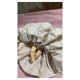 1950s Hard Plastic Baby Doll with Crochet Dress