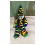 Rainbow Colored Crochet Clown Doll