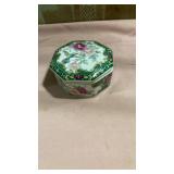 Otagiri Japanese Porcelain Trinket Box with Hummingbird