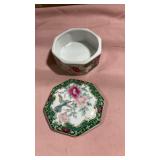 Otagiri Japanese Porcelain Trinket Box with Hummingbird