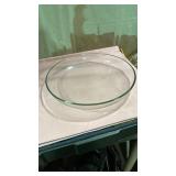 Pyrex Clear Glass bowl 12 1/2 crossed 2 inch deep