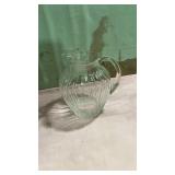 Clear Glass Ribbed Pitcher