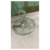 Clear Glass Serving Platter with Handle
