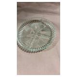 Clear Glass Floral Pattern Serving Plate