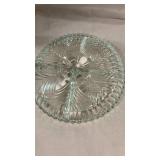 Clear Glass Floral Pattern Serving Plate