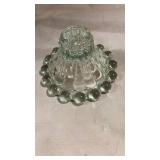 Clear Glass Bubble Edge Candleholder