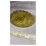 Amber Glass Floral Pattern Dish